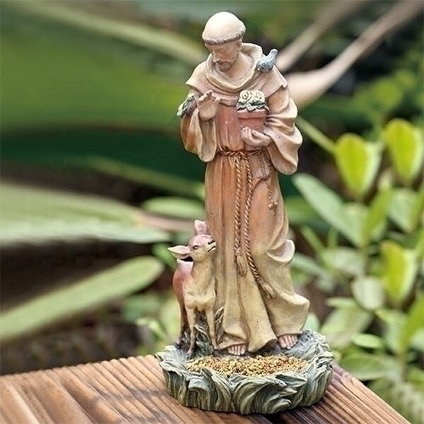 Saint Francis Birdfeeder Garden Statue